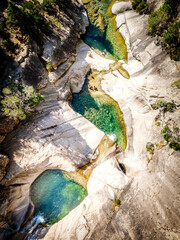 Purcaraccia Waterfalls, canyoning, swimming in Corsica Island, France - 471593966