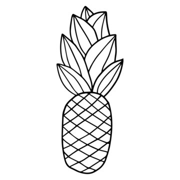 Cartoon hand drawn doodle pineapple