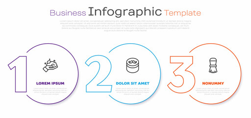 Set line Shaving foam on hand, Gel or wax for hair styling and brush. Business infographic template. Vector