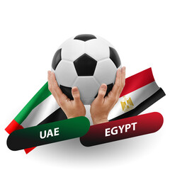 Soccer football competition match, national teams uae vs egypt