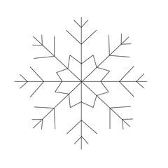 Simple vector snowflakes. Abstract patterns, contour images. Suitable for design and decoration of New Year's typography, sites, social networks, postcards, books.