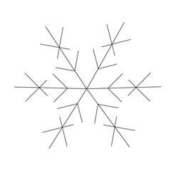 Simple vector snowflakes. Abstract patterns, contour images. Suitable for design and decoration of New Year's typography, sites, social networks, postcards, books.