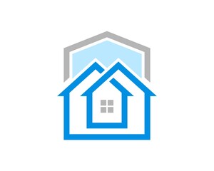 Abstract infinity house in blue and silver colors