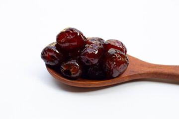 Sweet chinese jujube dessert on white background.