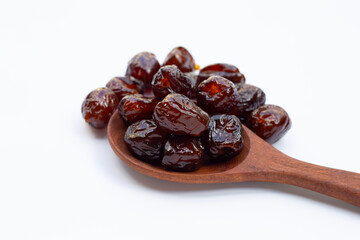 Sweet chinese jujube dessert on white background.