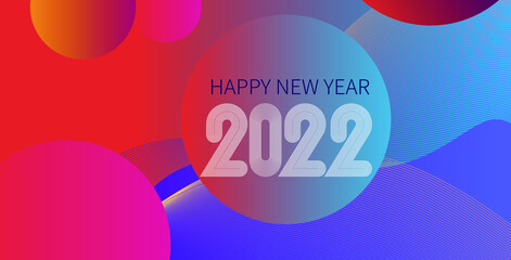 Vector Happy New Year 2022 New Year's Day font poster