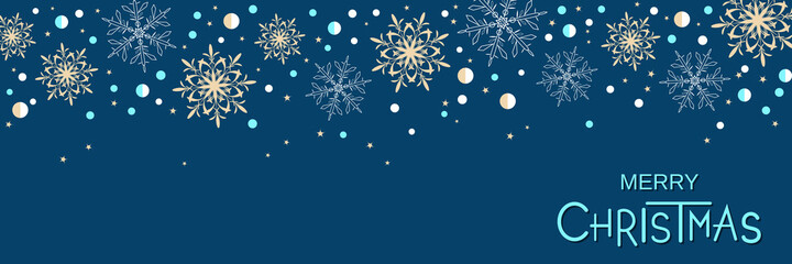 Fototapeta na wymiar Christmas and New Year horizontal vector banner design vector template