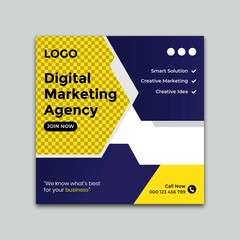 Digital marketing agency social media post template and Instagram post banner