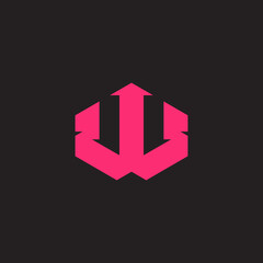 letter w arrow up simple geometric design logo vector