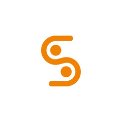letter s linked dots simple curve geometric logo vector