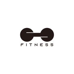 circle round dumbbells motion movement dynamic design logo vector