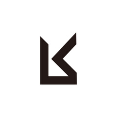 letter lk simple geometric line logo vector