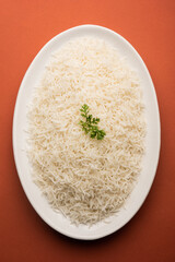 Cooked plain white basmati rice
