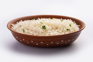Cooked plain white basmati rice