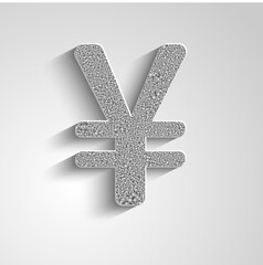 Obraz premium Silver yen symbol on grey background. Vector illustration.