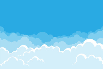 vector illustration of blue sky with white clouds background