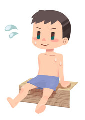 サウナを楽しむ男性
