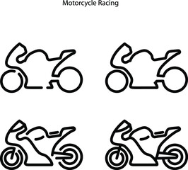 motorcycle racing icons isolated on white background. motorcycle racing  icon thin line outline linear motorcycle racing symbol for logo, web, app, UI. motorcycle racing icon simple sign.