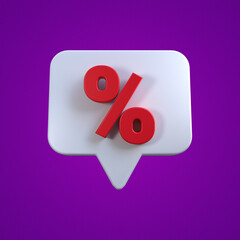 3d Rendering Discount Chat Icon