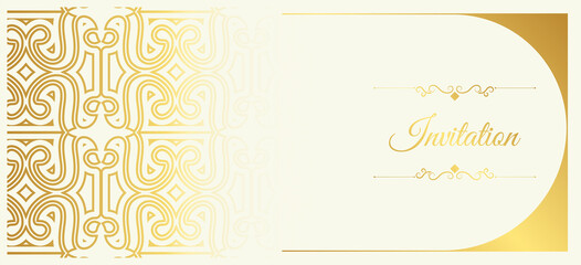 Gold invitation background style ornamental pattern