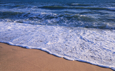 View of the beach in the evening