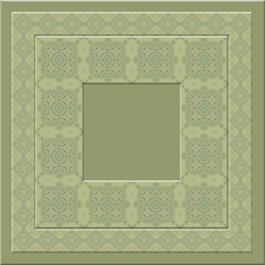 Green Olive Square Modern Vibrant Colored Empty Frame