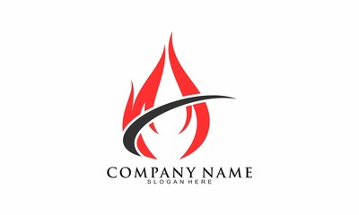 Obraz premium Red fire modern vector logo