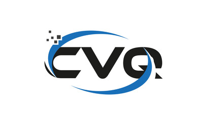 dots or points letter CVQ technology logo designs concept vector Template Element	