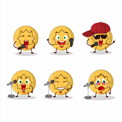 A Cute Cartoon design concept of dalgona candy flower singing a famous song
