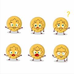 Cartoon character of dalgona candy flower with what expression