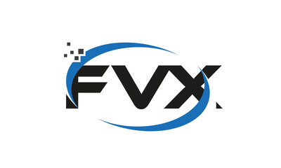 dots or points letter FVX technology logo designs concept vector Template Element	