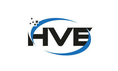 dots or points letter HVE technology logo designs concept vector Template Element	