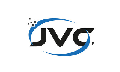 dots or points letter JVC technology logo designs concept vector Template Element	