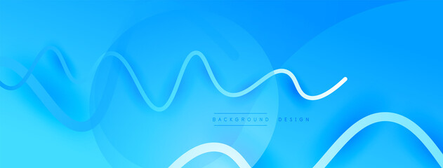 Abstract gradient background with wave line with shadow effect. Geometric composition. 3D shadow effects and fluid gradients