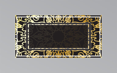 gold frame on wall in mandala style