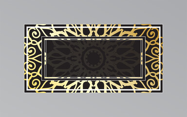 gold frame on wall in mandala style