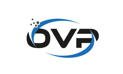 dots or points letter OVP technology logo designs concept vector Template Element	