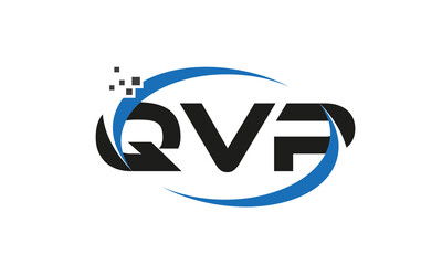 dots or points letter QVP technology logo designs concept vector Template Element	