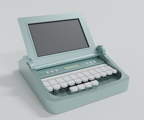 Stenograph with steno machine for record proceedings at a court  - obrazy, fototapety, plakaty