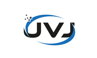 dots or points letter UVJ technology logo designs concept vector Template Element	