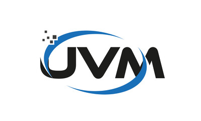 dots or points letter UVM technology logo designs concept vector Template Element	