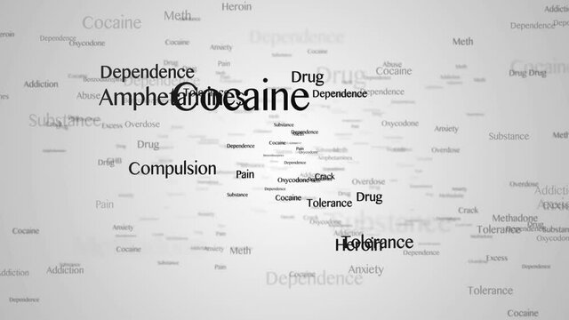 ADDICTION DRUGS, Keywords Animation, Background, Loop, 4k
