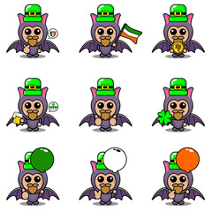 vector cartoon character bat animal mascot costume set bundle set patrik day