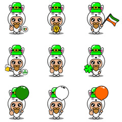 vector cartoon character rabbit animal mascot costume set bundle set patrik day