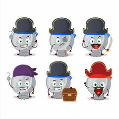 Cartoon character of white candy wrap with various pirates emoticons