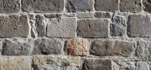 Part of old castle stone wall texture background. High quality photo