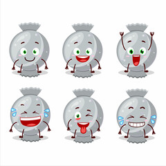Cartoon character of white candy wrap with smile expression