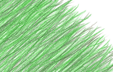 The texture of the hatching with a green pencil. Painted background.