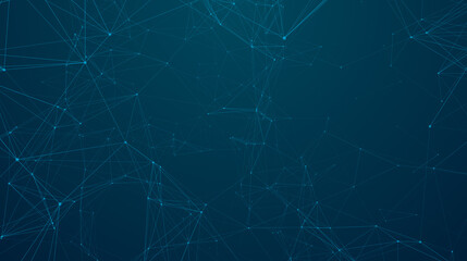 Abstract technology wave dots and lines, Flow of line plexus particles. Digital Cyber technology illustration. 3d rendering