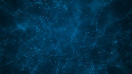 Abstract technology wave dots and lines, Flow of line plexus particles. Digital Cyber technology illustration. 3d rendering